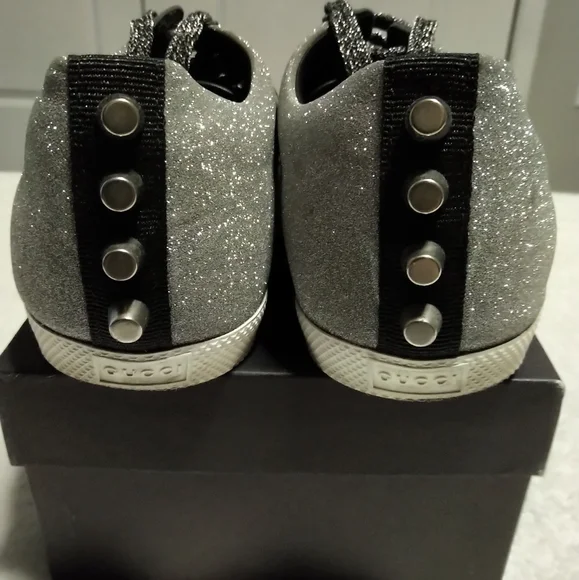 Authentic Gucci Men's Bambi Web Glitter Sneakers